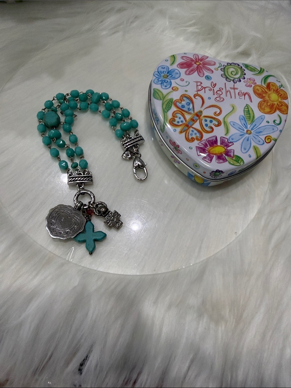 🩵 Brighton Southwest Turquoise Charm Bracelet with Silver Accents - Picture 2 of 3